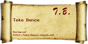 Teke Bence névjegykártya