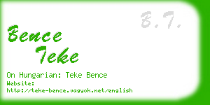 bence teke business card